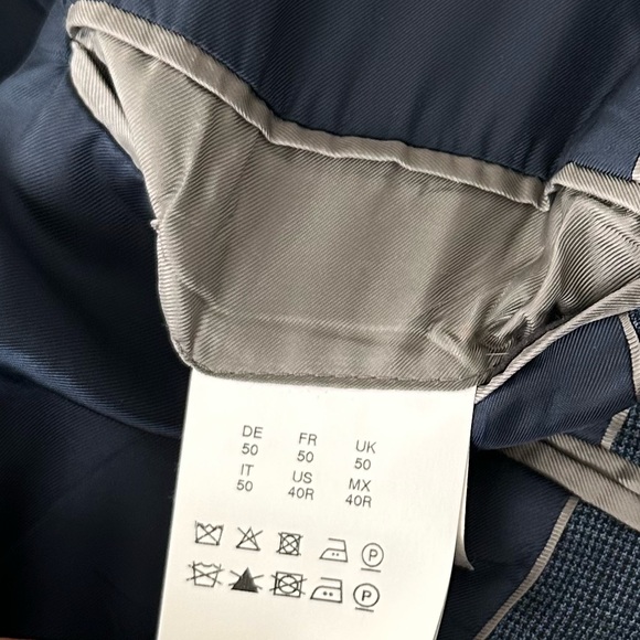 Hugo Boss Men’s US 40 regular fit suit jacket in checked Stretch Fabric Blue - Picture 11 of 12